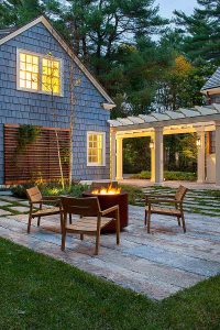 Fire Pit lit at night